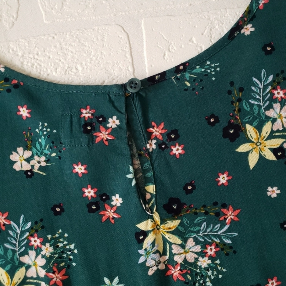 Gap Green Floral Ruffle Tiered Dress - Picture 5 of 8